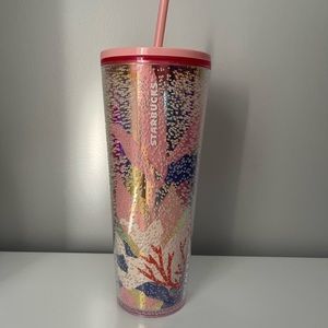 Coral Bubbles Venti Starbucks Cup